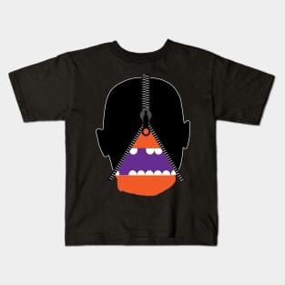 Impatient Halloween Monster Scary Orange True Face Zipper Kids T-Shirt